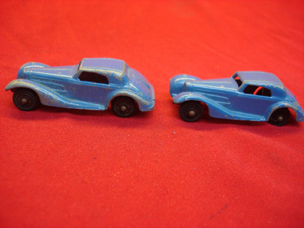 Vintage Tootsietoy 1939 Mercedes Coupes (2-Pack) - Blue - Excellent Condition