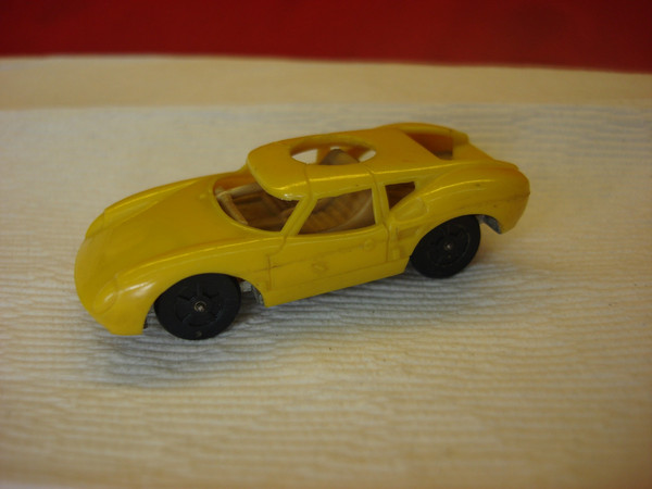 Vintage 1960s Aurora Lola GT Cigar Box Car #6106 - Yellow, Mint Condition
