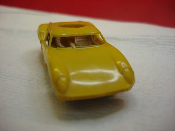 Vintage 1960s Aurora Lola GT Cigar Box Car #6106 - Yellow, Mint Condition