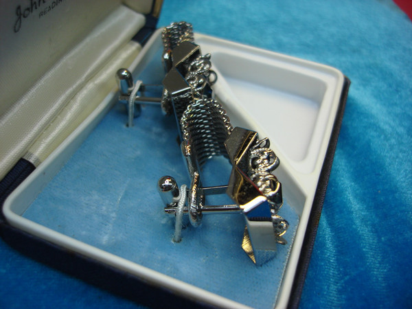 Vintage Cufflinks & Tie Tack Sets (2) - John Michaels, Reading PA - Colorful Stones - Excellent Condition