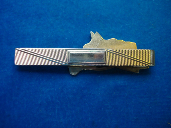 Vintage Turquoise Oval Tie Clip - Silver Tone, 1 3/4 Inch