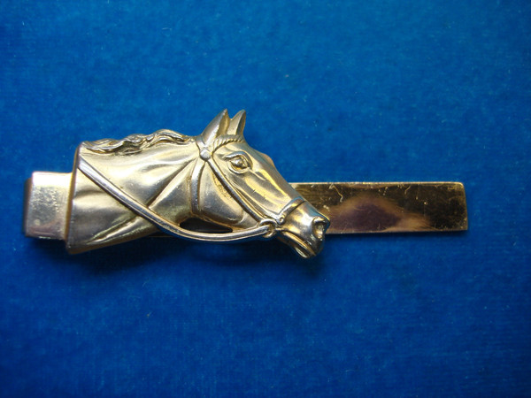 Vintage Turquoise Oval Tie Clip - Silver Tone, 1 3/4 Inch