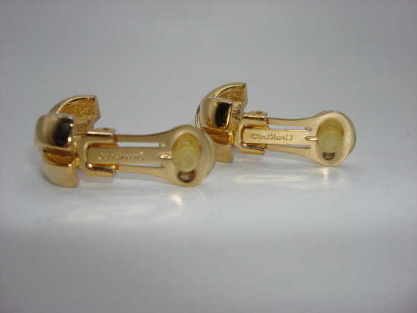Vintage Christian Dior Gold Tone X Clip-On Earrings - Rare Estate Find