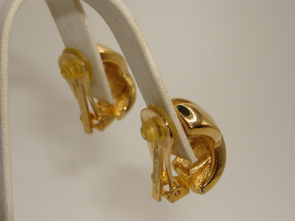 Vintage Christian Dior Gold Tone X Clip-On Earrings - Rare Estate Find
