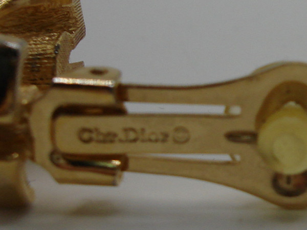 Vintage Christian Dior Gold Tone X Clip-On Earrings - Rare Estate Find