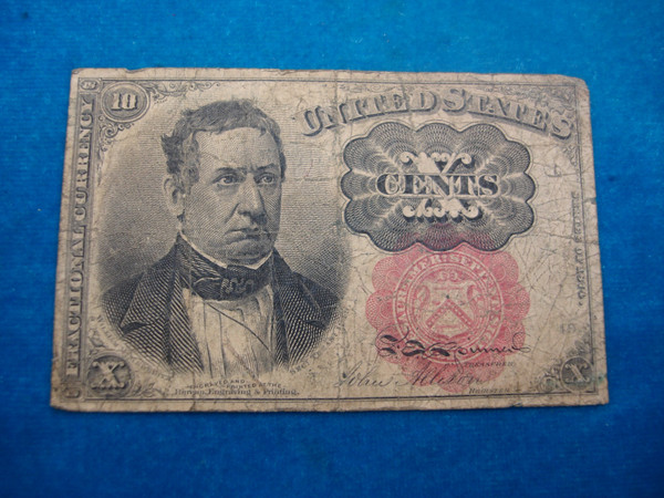1874 US 10 Cent Fractional Currency Note - Vintage Paper Money (Fifth Issue)