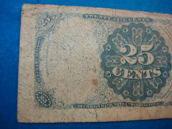1874 25 Cent Fractional Currency Note - Vintage US Money, Fifth Issue