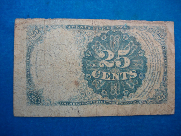 1874 25 Cent Fractional Currency Note - Vintage US Money, Fifth Issue