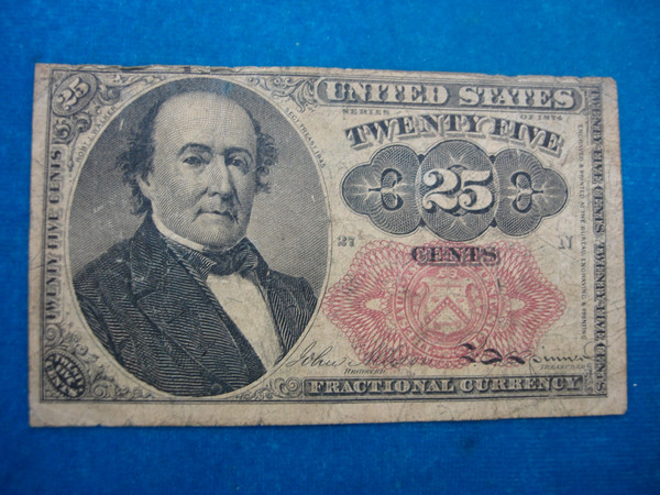 1874 25 Cent Fractional Currency Note - Vintage US Money, Fifth Issue