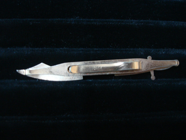 Vintage Swank Gold-Tone Sword Tie Bar Clip - Classic & Sophisticated
