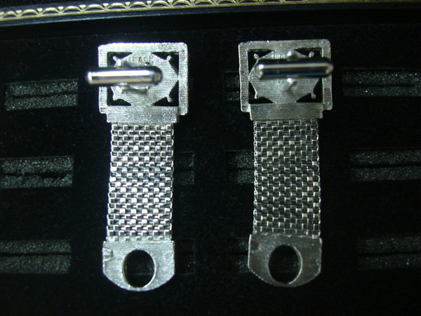 Vintage Swank Silver-Tone Wrap Cufflinks with Moonstone Accents - #25