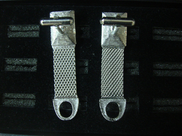 Vintage Silver-Tone Wrap Around Cufflinks with Green Stones - Classic Style #28