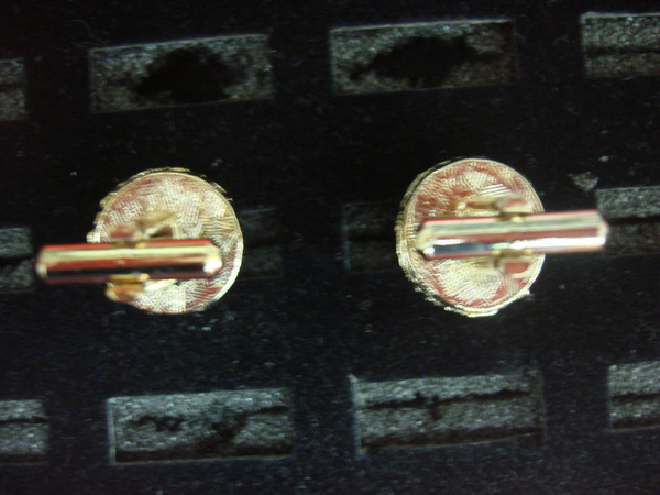 Vintage Gold Tone Moonstone Cufflinks - Elegant & Timeless Pair
