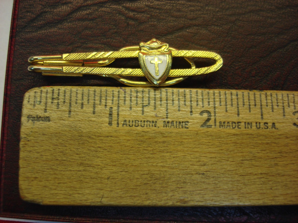 Vintage Cross Enamel Tie Clip - 2 Inch, Excellent Condition