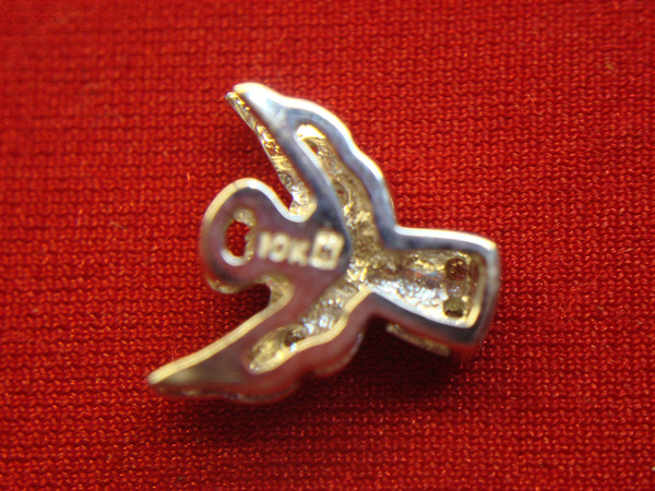 Petite 10K White Gold Angel Pendant with Diamonds - Exquisite & Elegant