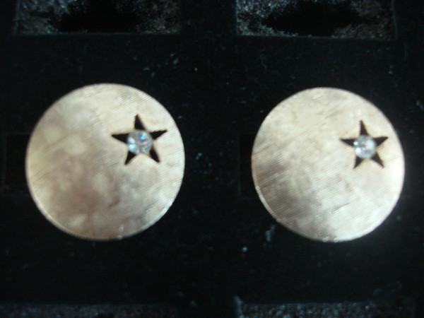 Vintage Swank Gold Tone Cufflinks with Star Stones - #107
