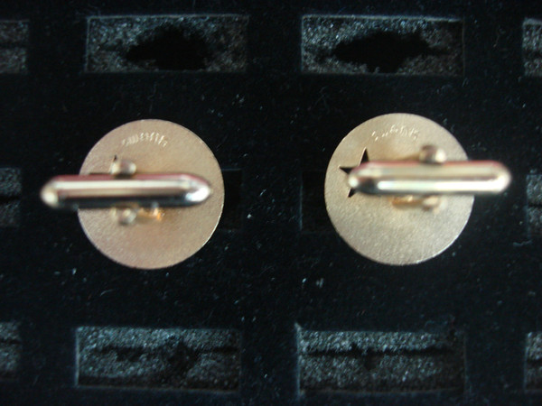 Vintage Swank Gold Tone Cufflinks with Star Stones - #107