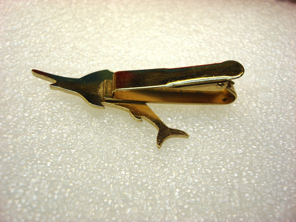 Vintage Gold-Tone Swordfish Tie Clip | Nautical Charm (2 Inch)