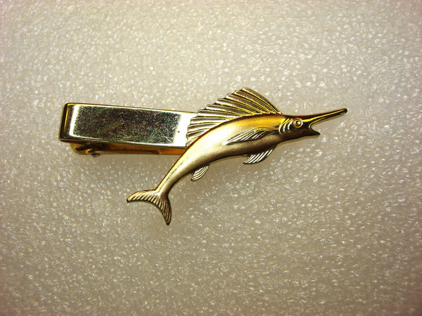 Vintage Gold-Tone Swordfish Tie Clip | Nautical Charm (2 Inch)