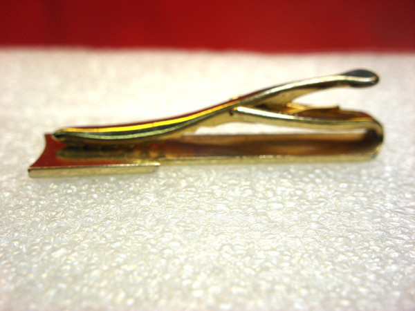 Vintage Hickok Gold Tone Tie Clip with Initial 'F' - Enamel Accents