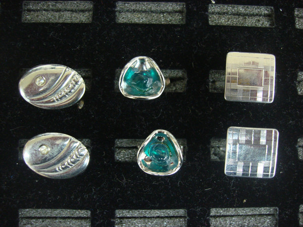 Vintage Silver Tone Cufflinks - 3 Pairs, Classic Elegance