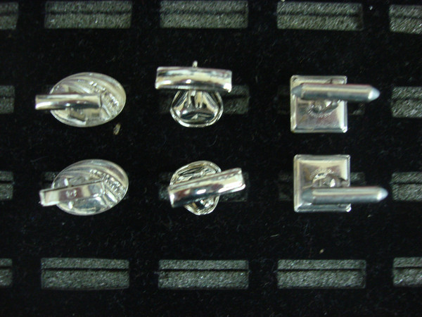 Vintage Silver Tone Cufflinks - 3 Pairs, Classic Elegance