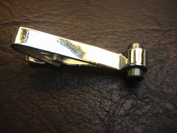 Vintage Pioneer Silver Tone Tie Clip - Unique Design (1 3/4 inch)