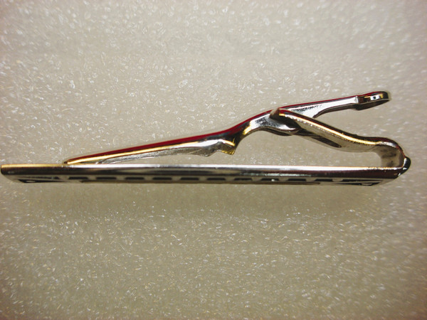 Vintage Swank Silver Tone Tie Clip w/ Mother of Pearl Stripe - #126