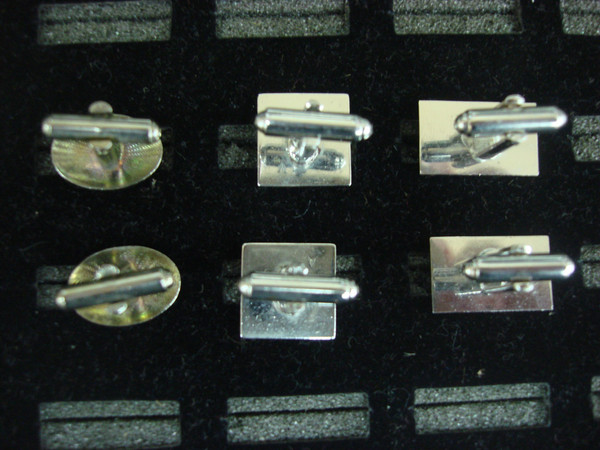 Vintage Silver Tone Cufflinks Set (3 Pairs) - Formal Attire Accessories