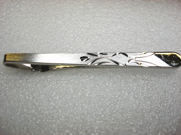 Vintage Anson Silver Tone Tie Clip with Intricate Design - 2.5 Inches #130