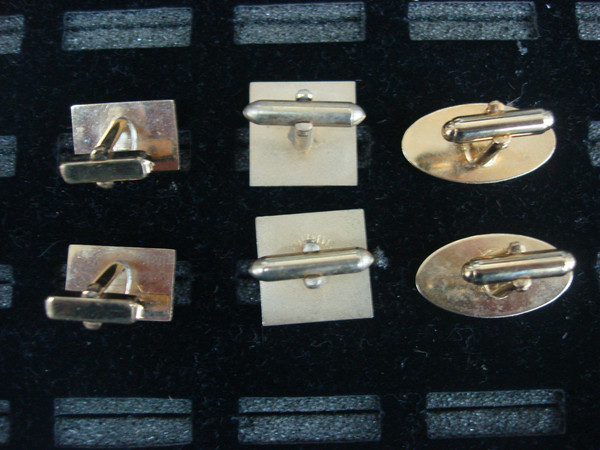 Vintage Gold Tone Cufflinks Set (3 Pairs) - Elegant & Unique