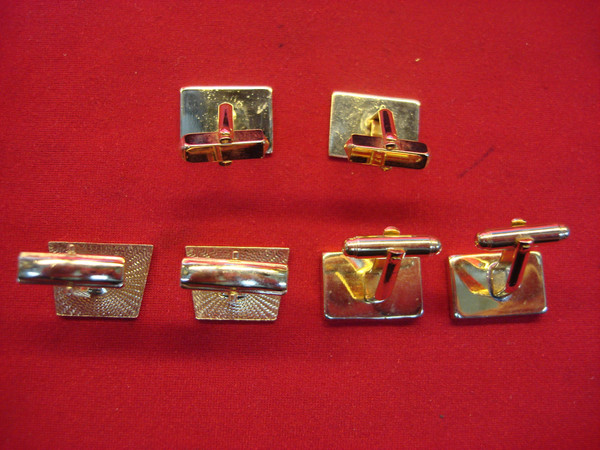 Vintage Gold Tone Cufflinks - 3 Pairs Set (Excellent Condition)