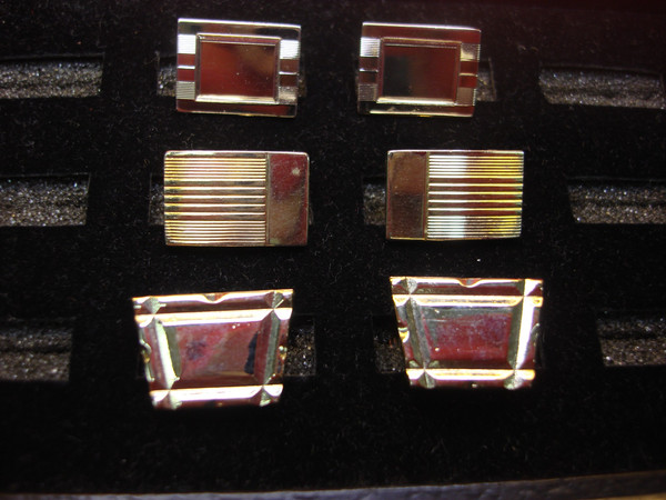 Vintage Gold Tone Cufflinks - 3 Pairs Set (Excellent Condition)