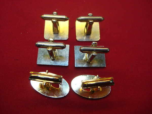 Vintage Gold-Tone Cufflinks - Set of 3 Pairs | Classic Design