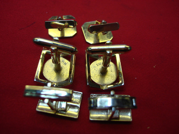 Vintage Gold-Tone Cufflinks Set of 3 - Swank & More!