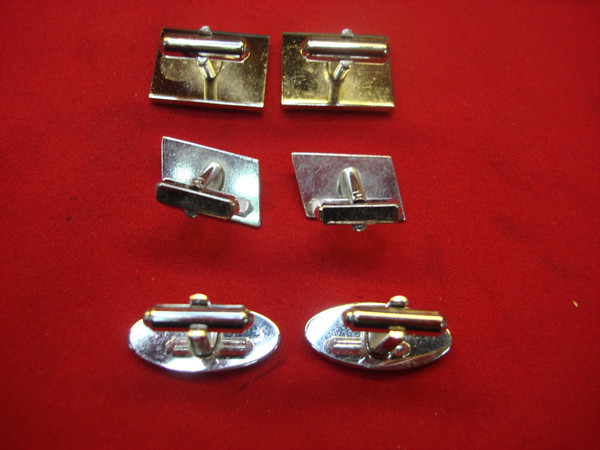 Vintage Silver Tone Cufflinks - 3 Pairs (Set) - Classic & Stylish
