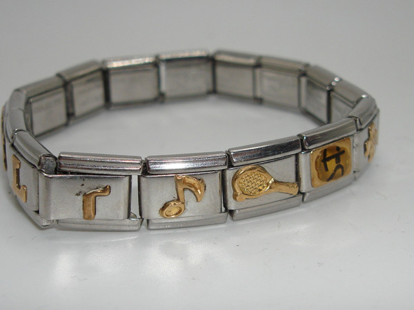 Nomination Italy 14K & 18K Gold Accents Bracelet - Stainless Steel, Engraved Family Design