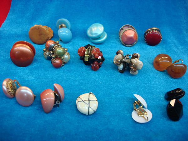Vintage Clip-On Earrings Lot of 15 Pairs - Estate Jewelry Collection