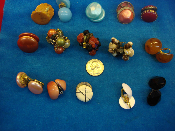 Vintage Clip-On Earrings Lot of 15 Pairs - Estate Jewelry Collection