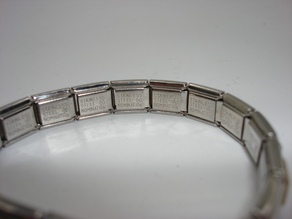 Personalized Nomination Stainless Steel Charm Bracelet - 'MOM' & 'DM' with Football & Baseball Charms