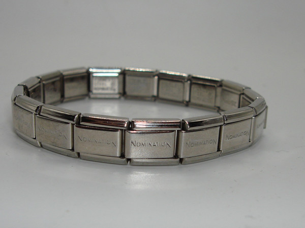 Personalized Nomination Stainless Steel Charm Bracelet - 'MOM' & 'DM' with Football & Baseball Charms