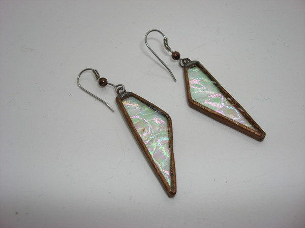 Vintage Rainbow Glass Earrings - Artisan Crafted Fused Glass Jewelry