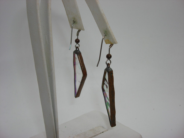 Vintage Rainbow Glass Earrings - Artisan Crafted Fused Glass Jewelry