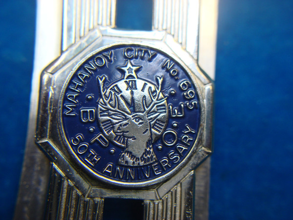 Vintage Elks Lodge 695 Money Clip - Mahanoy City PA 50th Anniversary (1951) Silver Metal