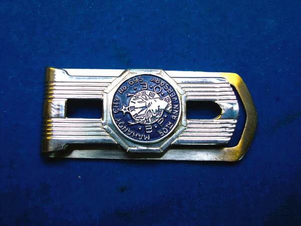 Vintage Elks Lodge 695 Money Clip - Mahanoy City PA 50th Anniversary (1951) Silver Metal