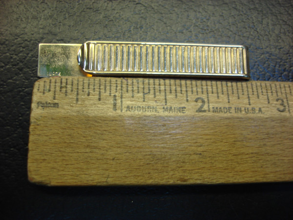 Vintage Gold Tone Tie Clip with Alligator Accents - 2.5 Inches #154