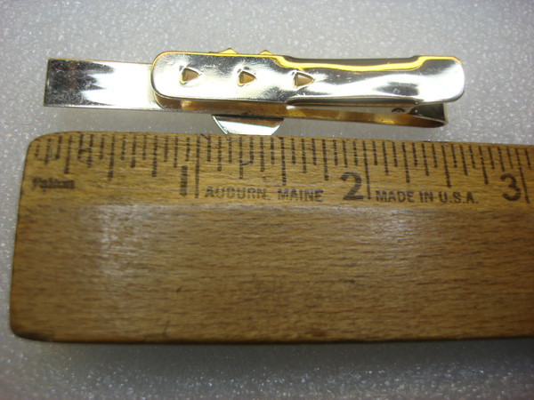 Vintage Gold Tone Mother of Pearl Tie Clip - Elegant & Unique Gift #159