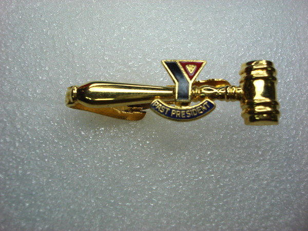 Vintage Gold Tone YMCA Past President Tie Clip - Collectible Mens Accessories #171