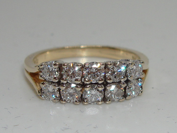 Gorgeous 14K Gold Diamond Wedding Band Ring (Size 7) - PSP, 96pts 