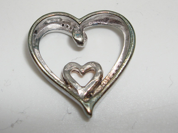 925 Sterling Silver & 10K Gold Heart Diamond Accent Slide Pendant